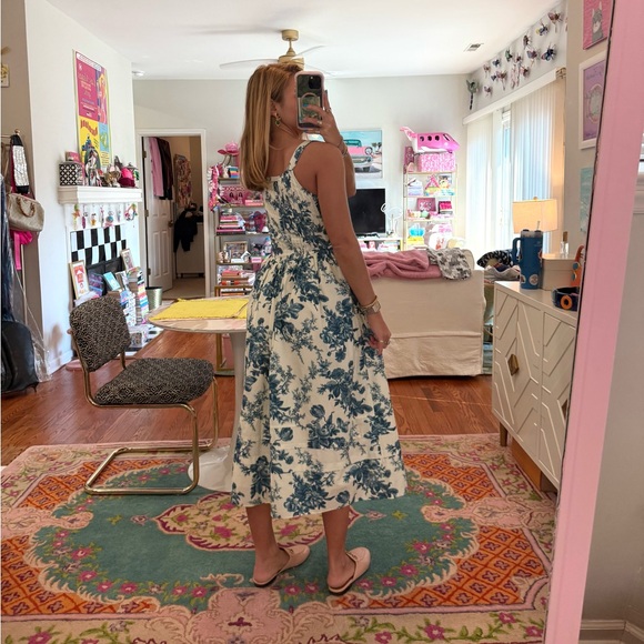 LOVESHACKFANCY MAJORY FLORAL MIDI DRESS SIZE 2 - Picture 5 of 6